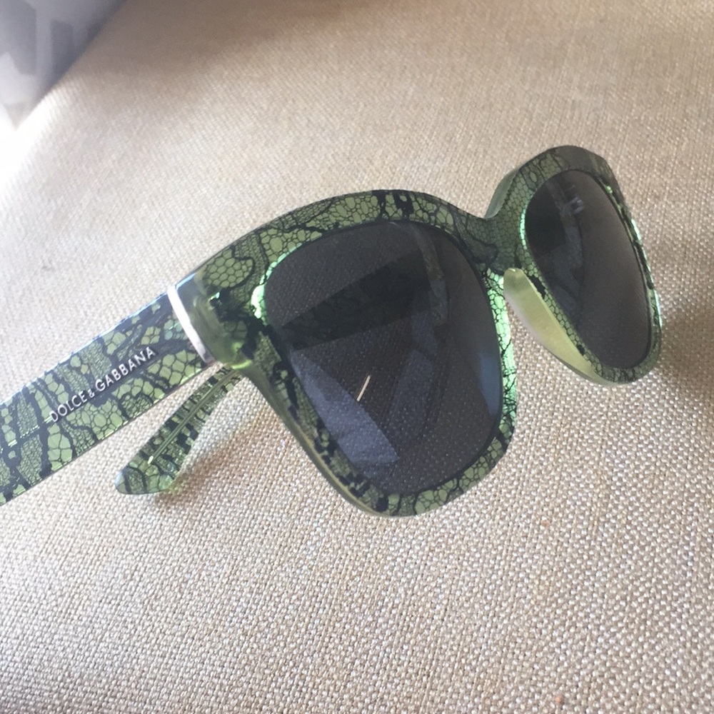 Dolce and Gabbana green lace sunglasses